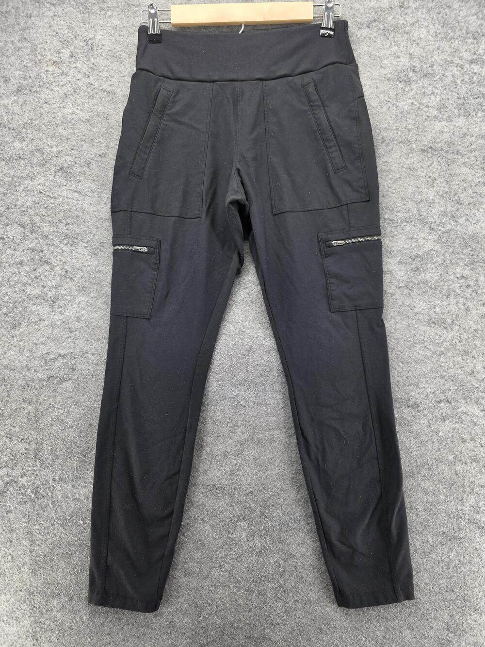 Athleta Leggings Womens 6 Black Cargo Ankle High Rise Zip Pocket Athletic Pants